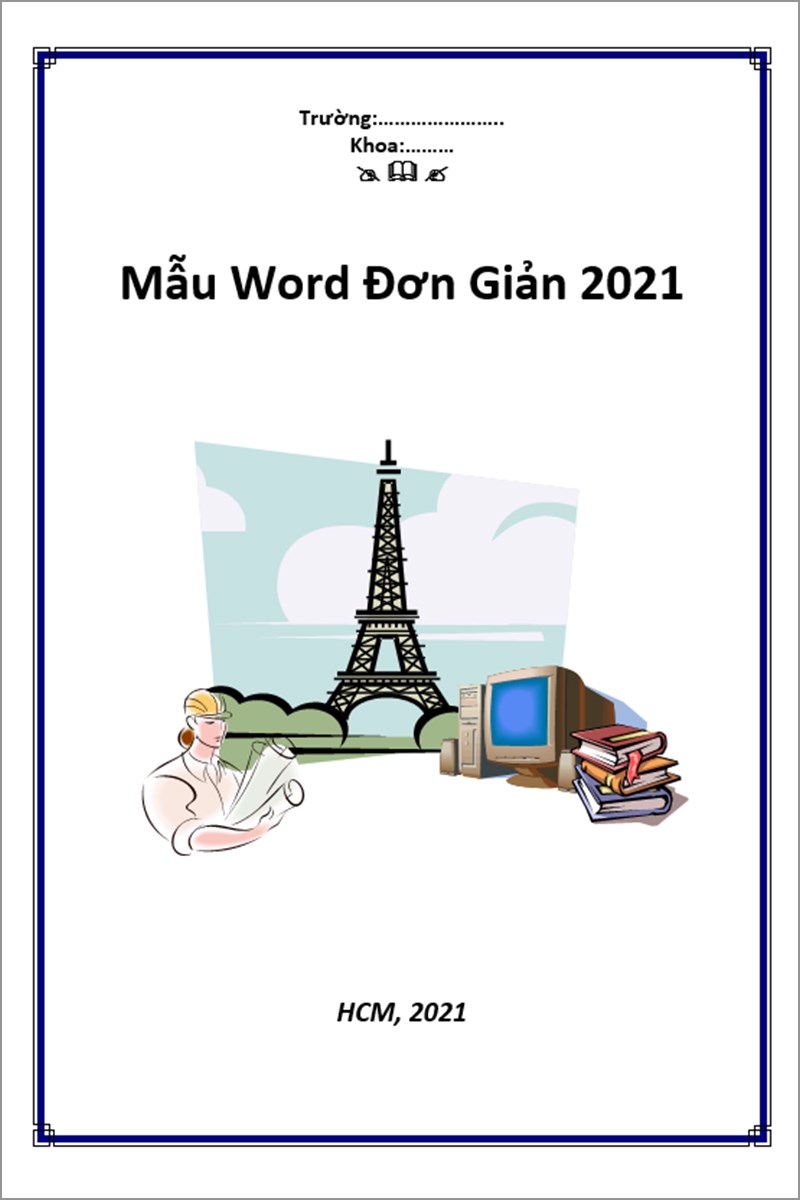 Mẫu bìa word đơn giản 2021 mẫu số 7