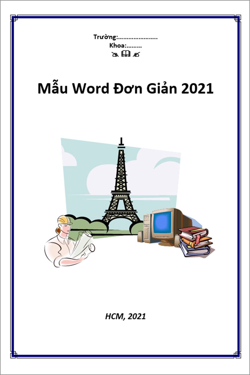 Mẫu bìa word đơn giản 2021 mẫu số 4