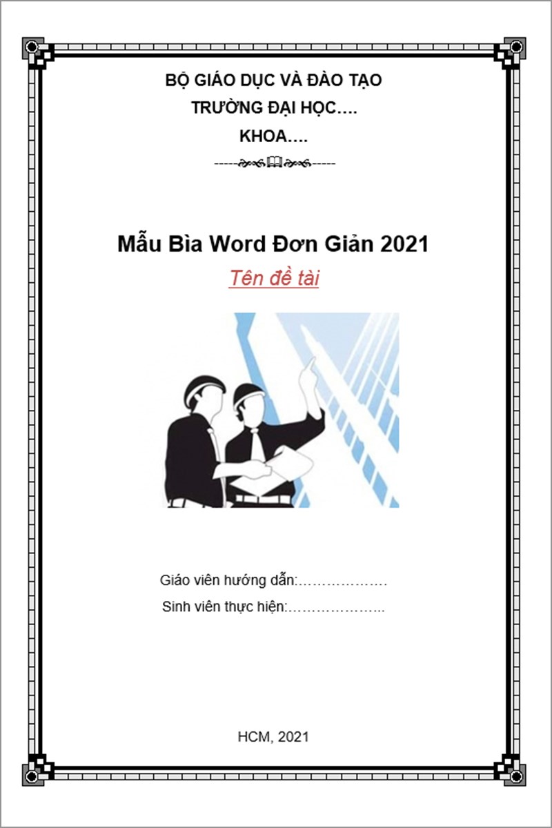 Mẫu bìa word đơn giản 2021 mẫu số 8