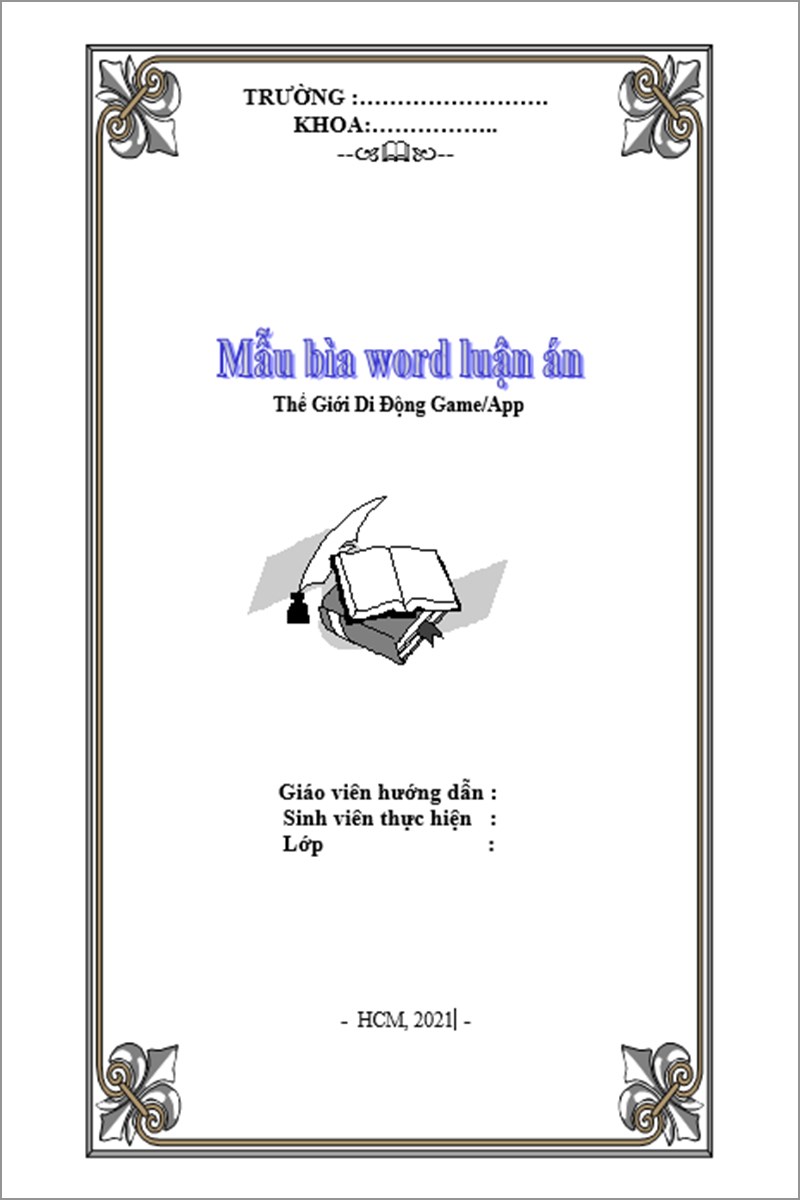 Mẫu 1 bìa word luận án