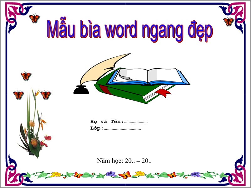 Tổng hợp 100 mẫu bìa Word đẹp làm giáo án, báo cáo, ...mới nhất