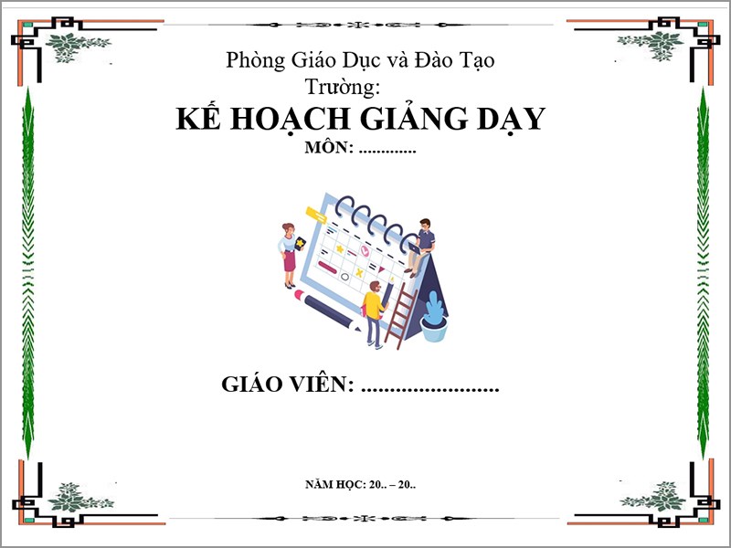 Mẫu bìa giáo án số 9