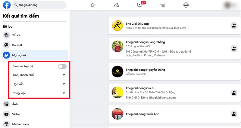 Nếu bạn tìm kiếm trang cá nhân của ai đó, bạn chỉ cần nhập từ khóa liên quan đến người mà bạn muốn tìm, sau đó sử dụng bộ lọc để lọc Nếu bạn tìm kiếm trang cá nhân của ai đó, bạn chỉ cần nhập từ khóa liên quan đến người mà bạn muốn tìm, sau đó sử dụng bộ lọc để lọc