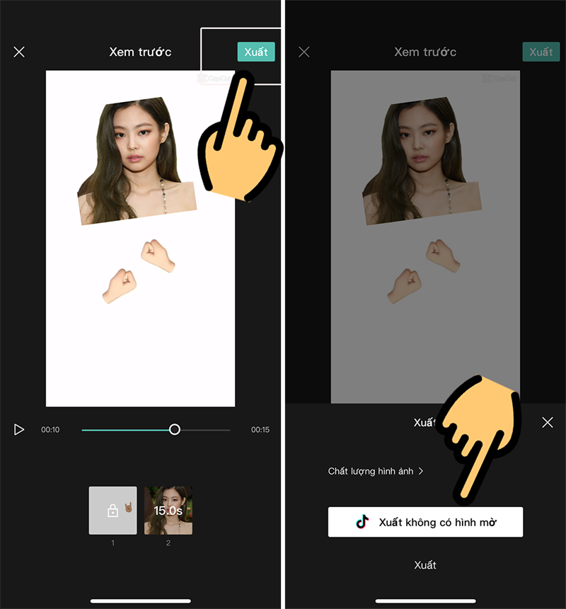 Xuất không có hình mờ để xuất ra video trên Tiktok Xuất không có hình mờ để xuất ra video trên Tiktok