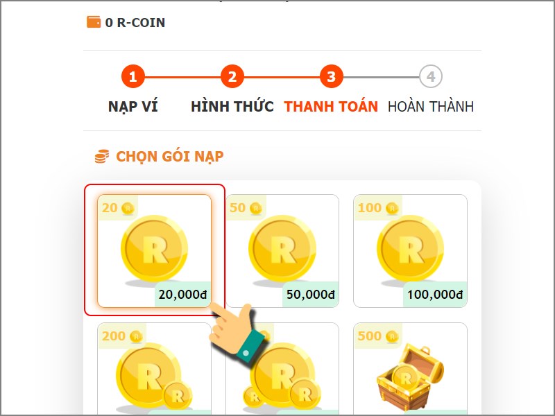 Chọn g&oacute;i nạp