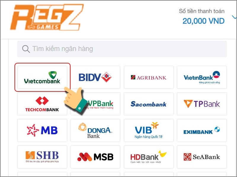 Chọn ng&acirc;n h&agrave;ng