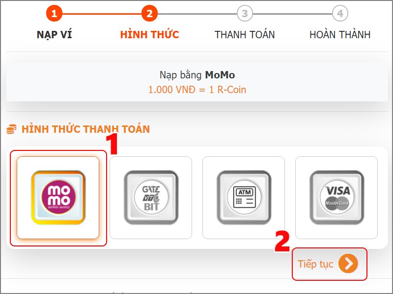 Chọn phương thức thanh to&aacute;n