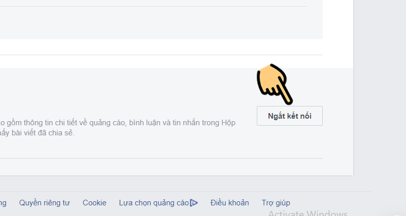 chọn mục Ngắt kết nối 