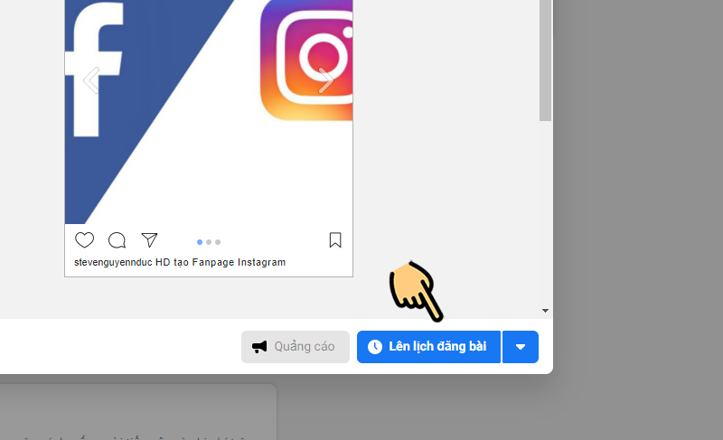 Bạn click L&ecirc;n lịch đăng b&agrave;i 