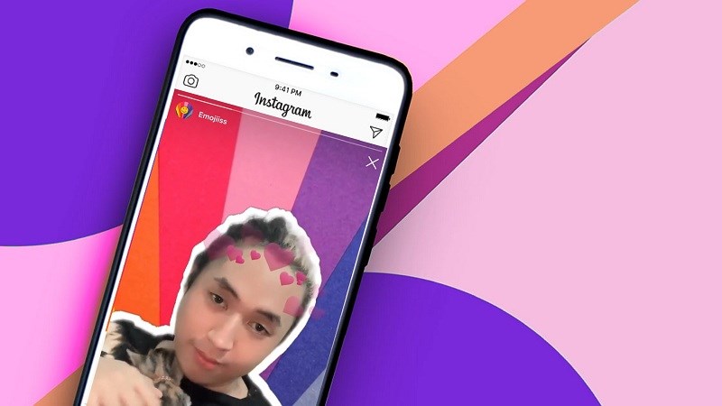 Cách quay video filter emoji cầu vồng trên Instagram