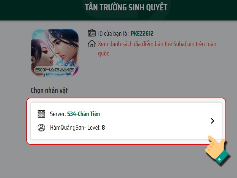 Chọn nh&acirc;n vật của bạn