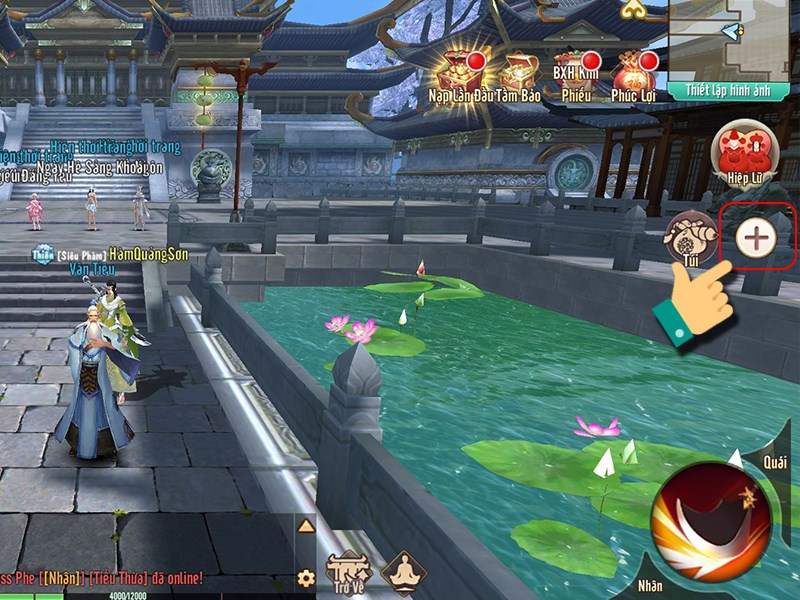 Nhấn v&agrave;o biểu tượng dấu +