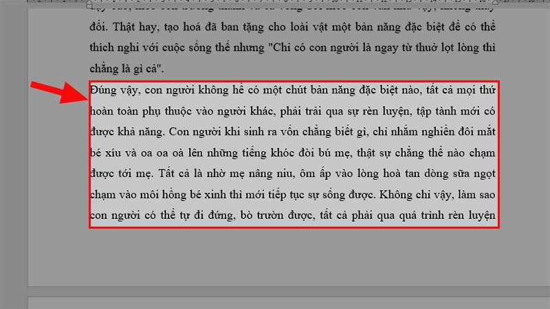 Đi đến trang đầu tiên có dữ liệu cần sao chép > Tô chọn dữ liệu cần sao chép