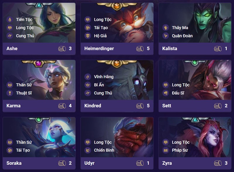 Đội hình Long Tộc DTCL Mùa 5