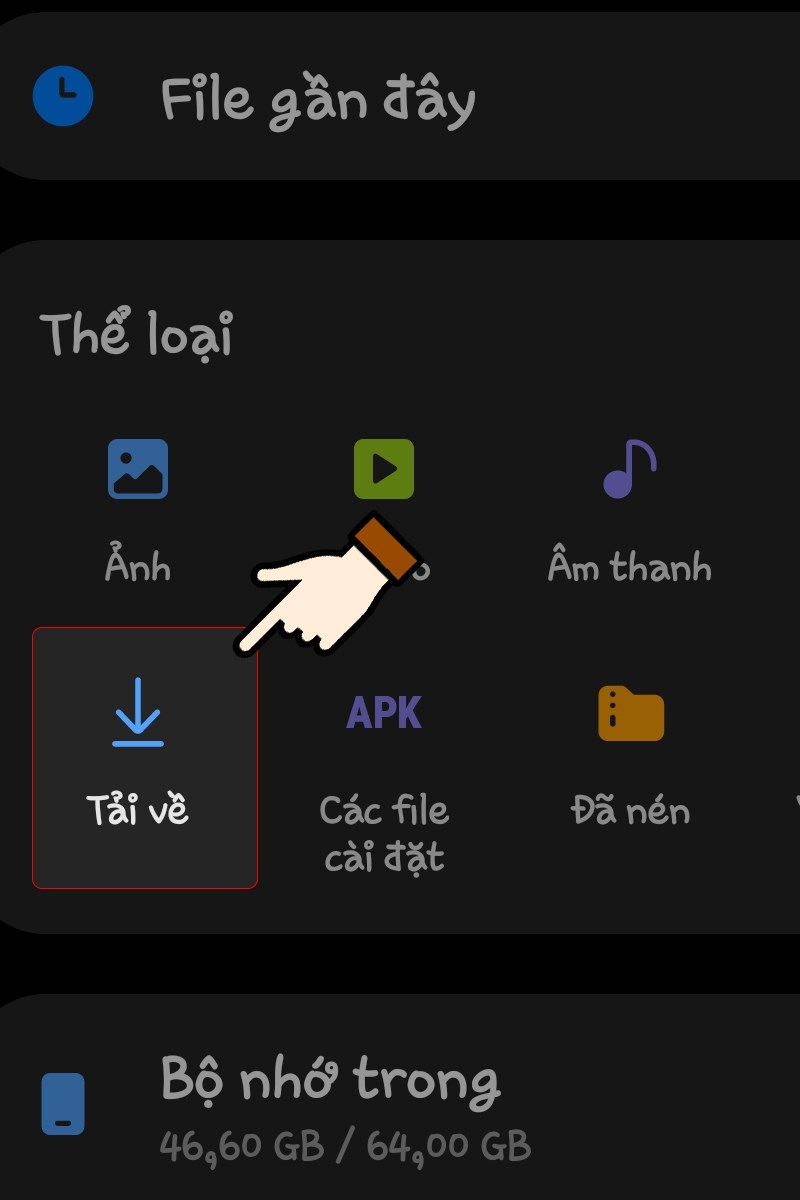 Vào File của bạn > Nhấn chọn mục Tải về