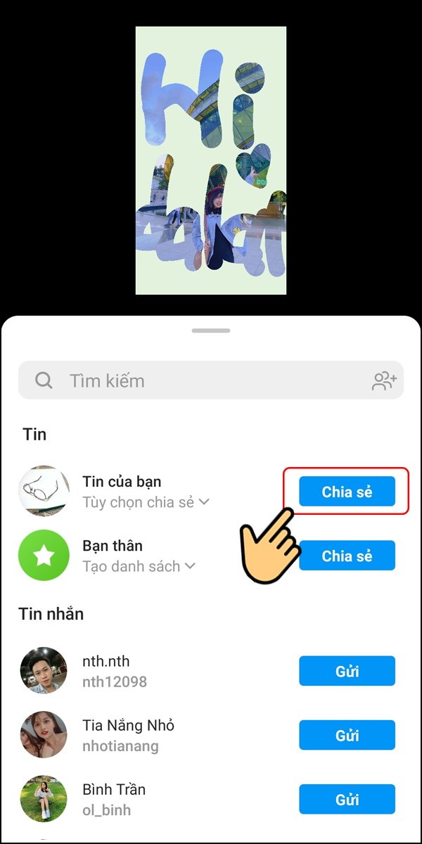 Bước cuối c&ugrave;ng l&agrave; bạn chỉ cần chia sẻ video hay h&igrave;nh ảnh l&ecirc;n Story Instagram l&agrave; xong