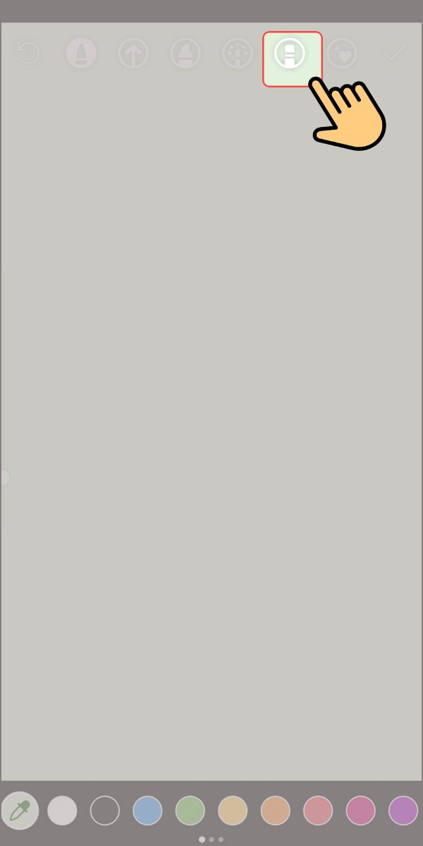 Khi đ&atilde; phủ m&agrave;u xong bạn nhấn v&agrave;o biểu tượng h&igrave;nh cục tẩy