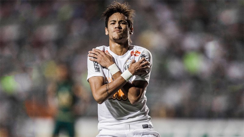 Neymar khi còng thi đấu cho Santos