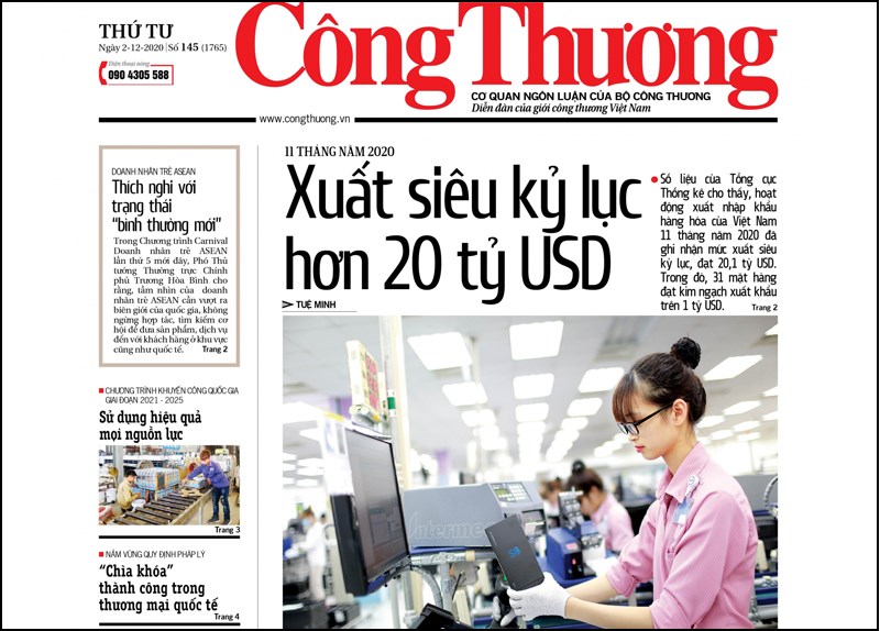 Các khoản mục trên một mặt báo