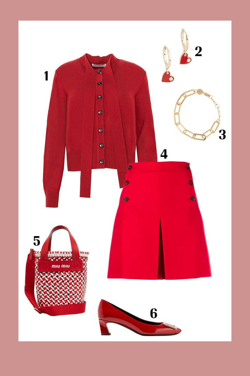 Outfit tông màu đỏ 