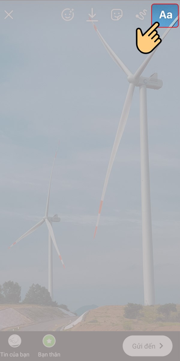 Nhấn v&agrave;o biểu tượng Aa để viết chữ l&ecirc;n m&agrave;n h&igrave;nh.