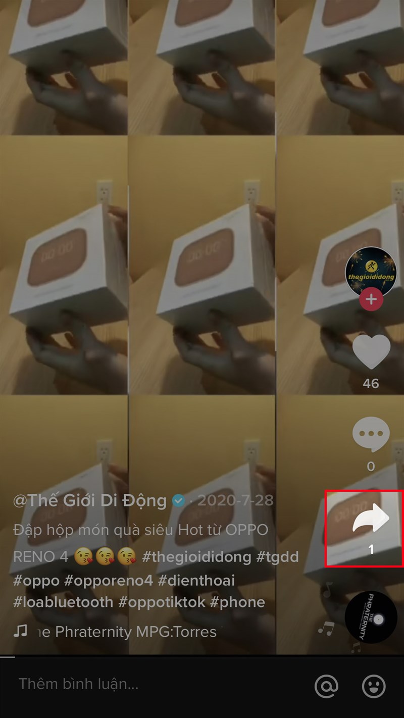 Mở ứng dụng Tik Tok, chọn video mà bạn muốn chia sẻ lên story Instagram  Nhấn vào biểu tượng mũi tên ở góc dưới bên phải