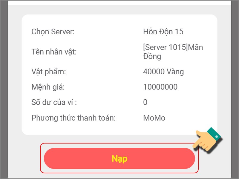 Nhấn Nạp