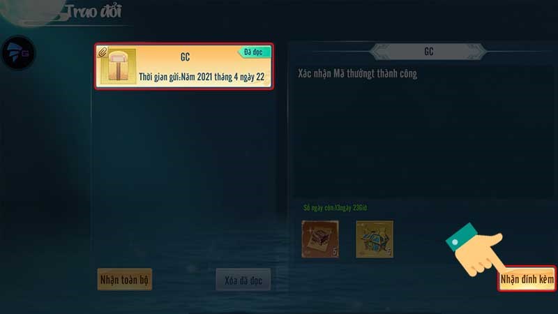 Nhận thư đính kèm