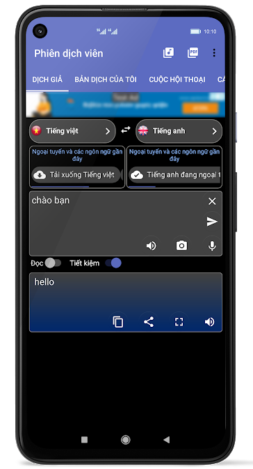 thông dịch viên phiên dịch bằng giọng nói