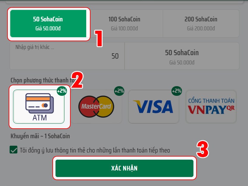 Xác nhận nạp tiền Xác nhận nạp tiền