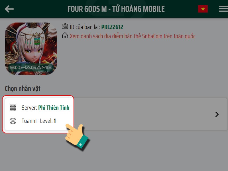Chọn nhân vật Chọn nhân vật