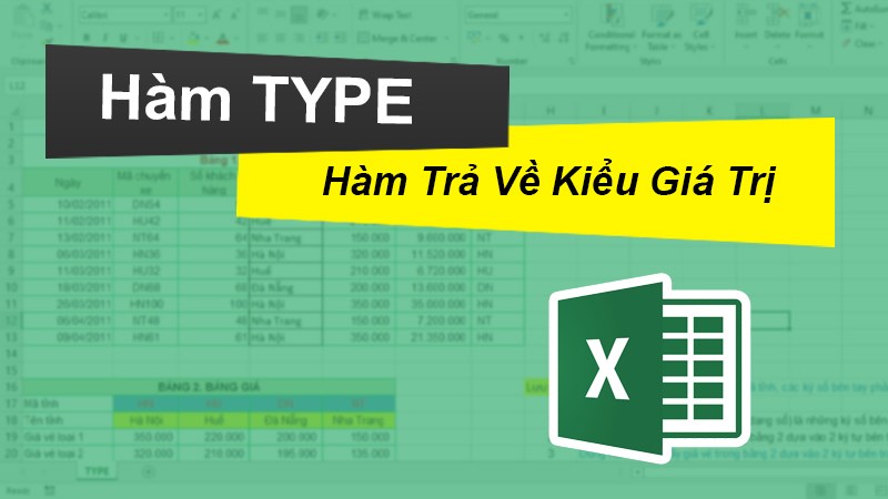 Cách sử dụng hàm TYPE xác định kiểu giá trị trong Excel cực đơn giản, có ví dụ minh họa dễ hiểu