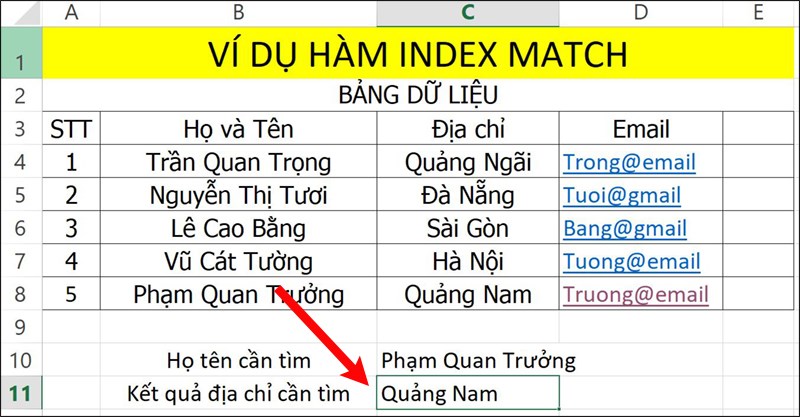 Nhấn&nbsp;Enter&nbsp;để hiển thị kết quả.