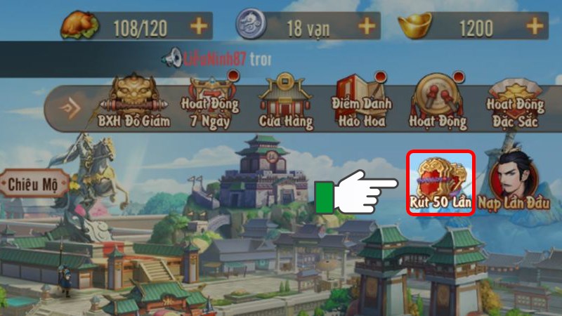 Chọn biểu tượng quà Rút 50 Lần