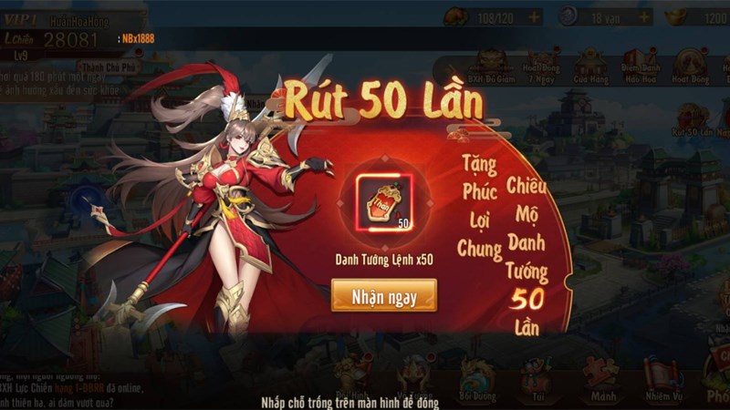 Chọn Nhận ngay