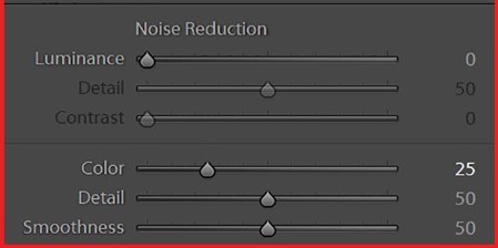 Nhóm thông số khử nhiễu hạt cho ảnh trong Lightroom phiên bản máy tính