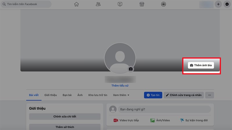 Chọn Chỉnh sửa ảnh bìa. (Nếu bạn chưa có ảnh bìa, chọn Thêm ảnh bìa ở bên phải ảnh đại diện)