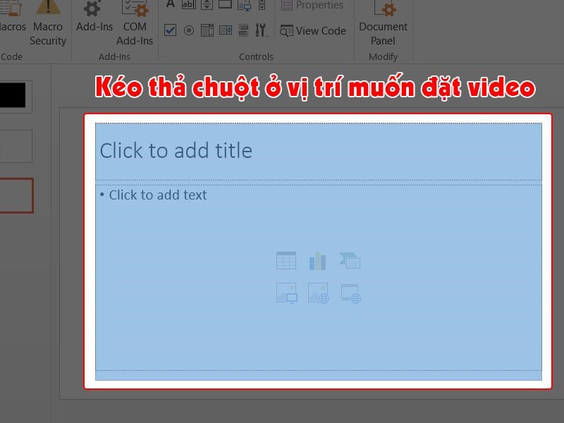 Kéo thả chuột vừa với kích thước video