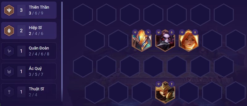 Đội hình giai đoạn đầu trận