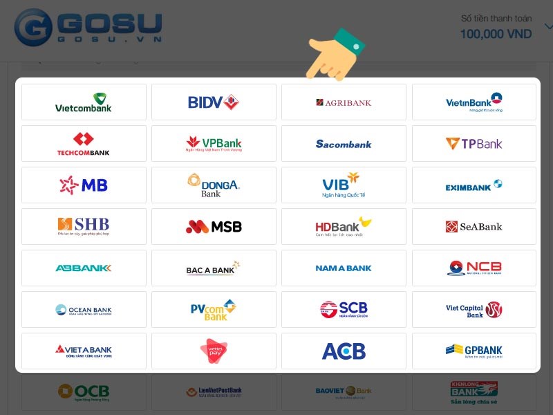 Chọn Ng&acirc;n H&agrave;ng