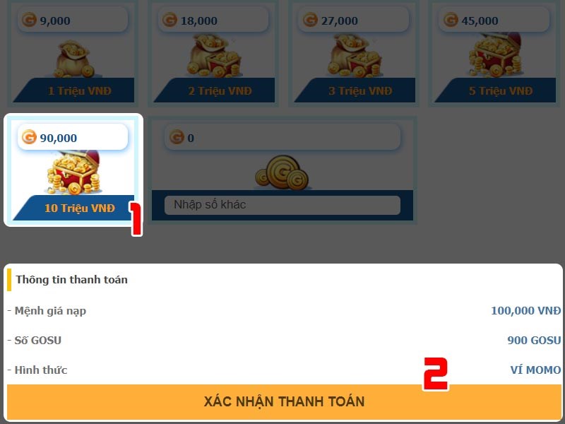 Chọn g&oacute;i v&agrave; x&aacute;c nhận th&ocirc;ng tin thanh to&aacute;n