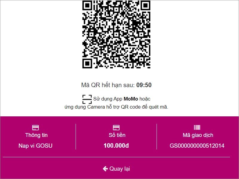 Mở ứng dụng Momo qu&eacute;t m&atilde; QR để thanh to&aacute;n