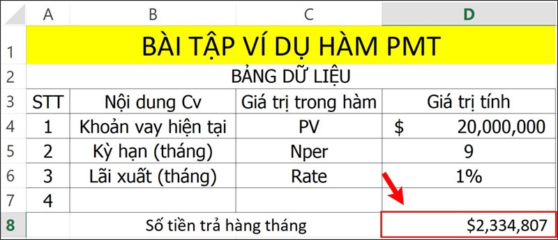Nhấn&nbsp;Enter&nbsp;để hiển thị kết quả.