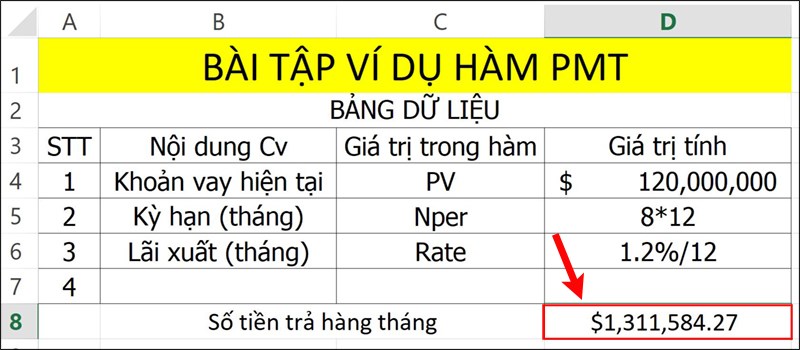Nhấn&nbsp;Enter&nbsp;để hiển thị kết quả.