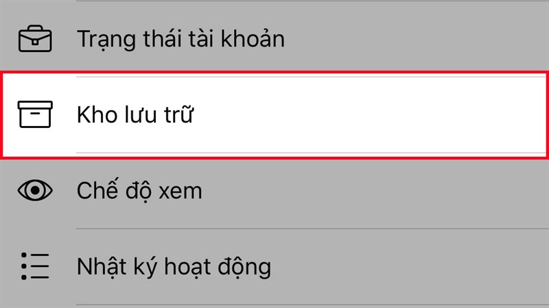 Chọn Kho lưu trữ