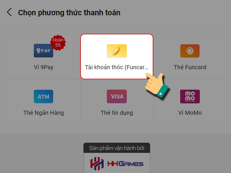 Chọn phương thức thanh to&aacute;n