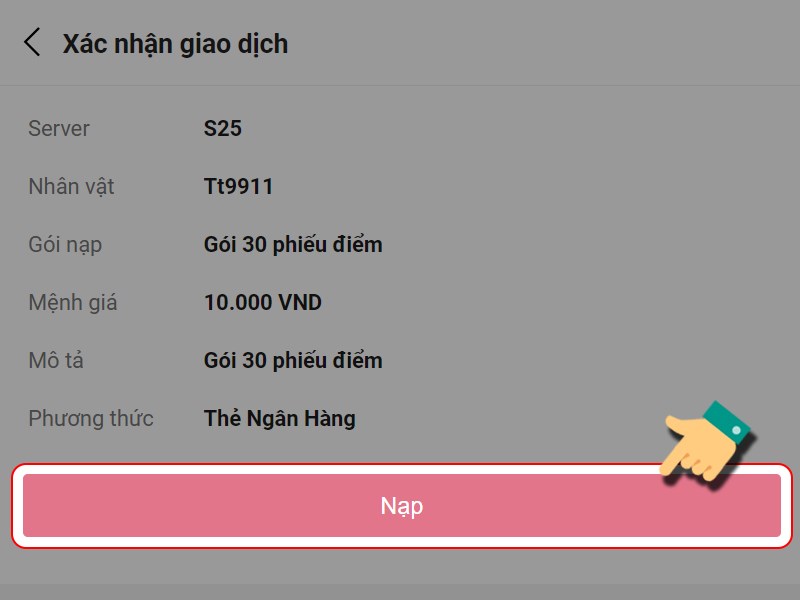 Nhấn Nạp
