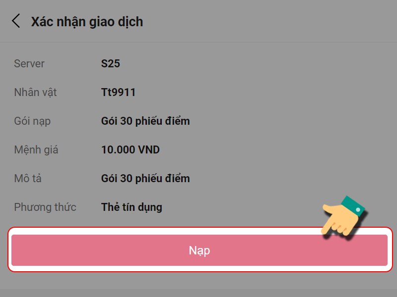 Nhấn Nạp