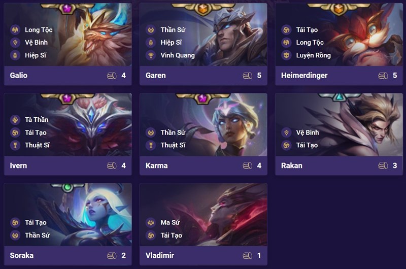 Đội h&igrave;nh T&aacute;i Tạo DTCL M&ugrave;a 5.5