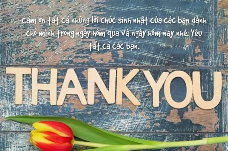 Ảnh cảm ơn kèm lời chúc đáng yêu